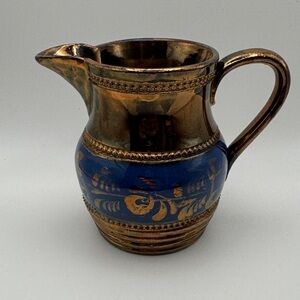 Antique 19th century English copper lusterware pitcher - small
